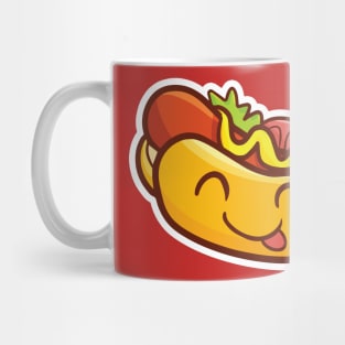 Kawaii smiling hot dog Mug